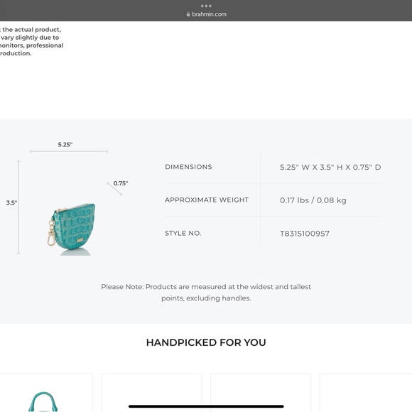 Brahmin Britt, Mermaid Green Melbourne, NWT - Picture 8 of 10